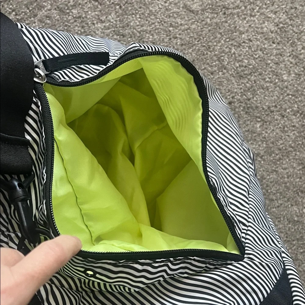 Adidas Striped Black and White Duffel Bag